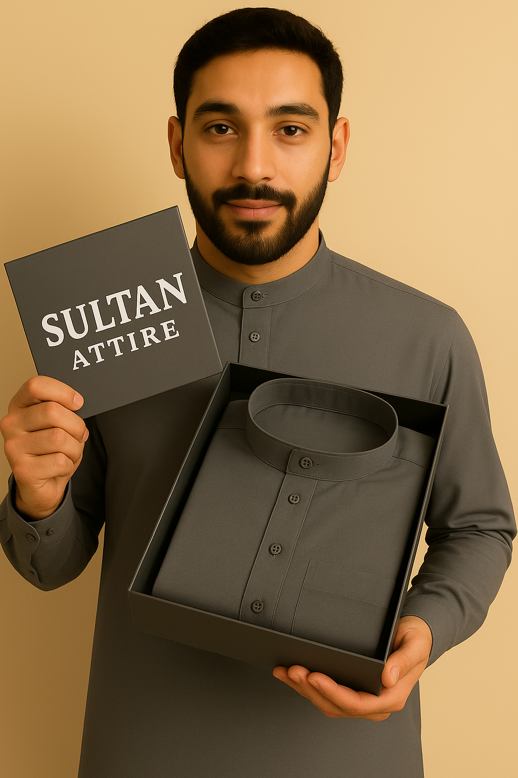 Unstitched Sultan Attire - Grey Boski Fabric